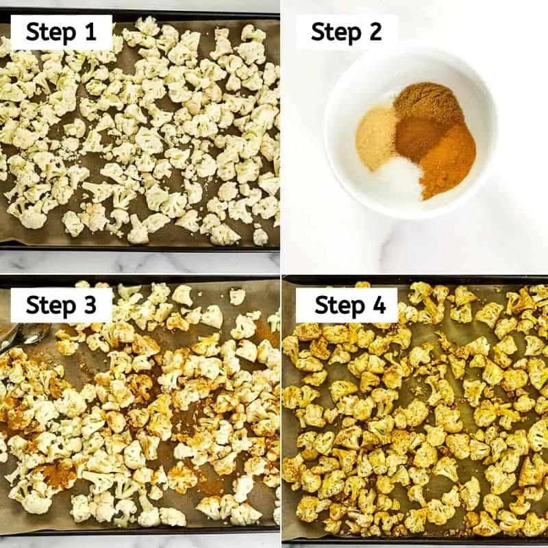 Steps on how to make Moroccan cauliflower.