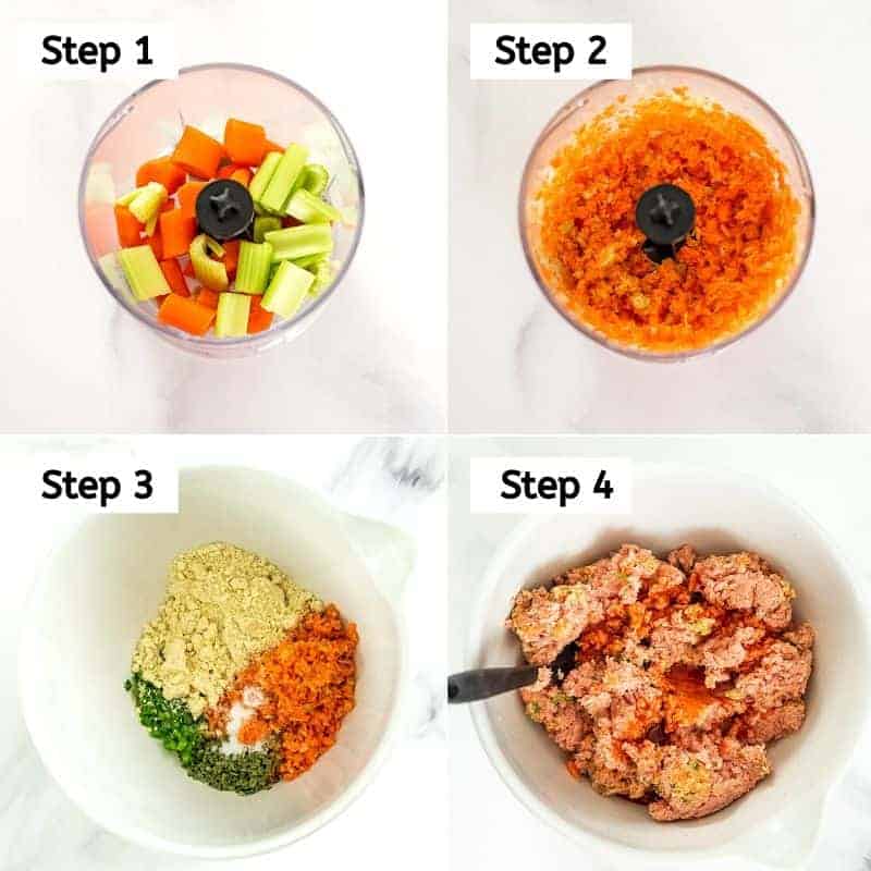 Steps to make the buffalo turkey meatballs.