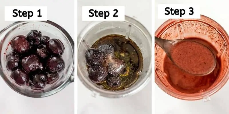 Steps to make balsamic cherry dressing