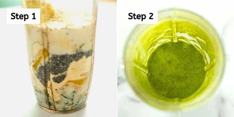 How to make a mango kale smoothie.