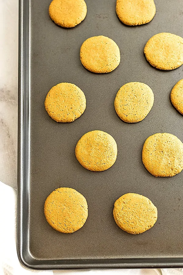 Sunbutter cookies on a baking sheet.