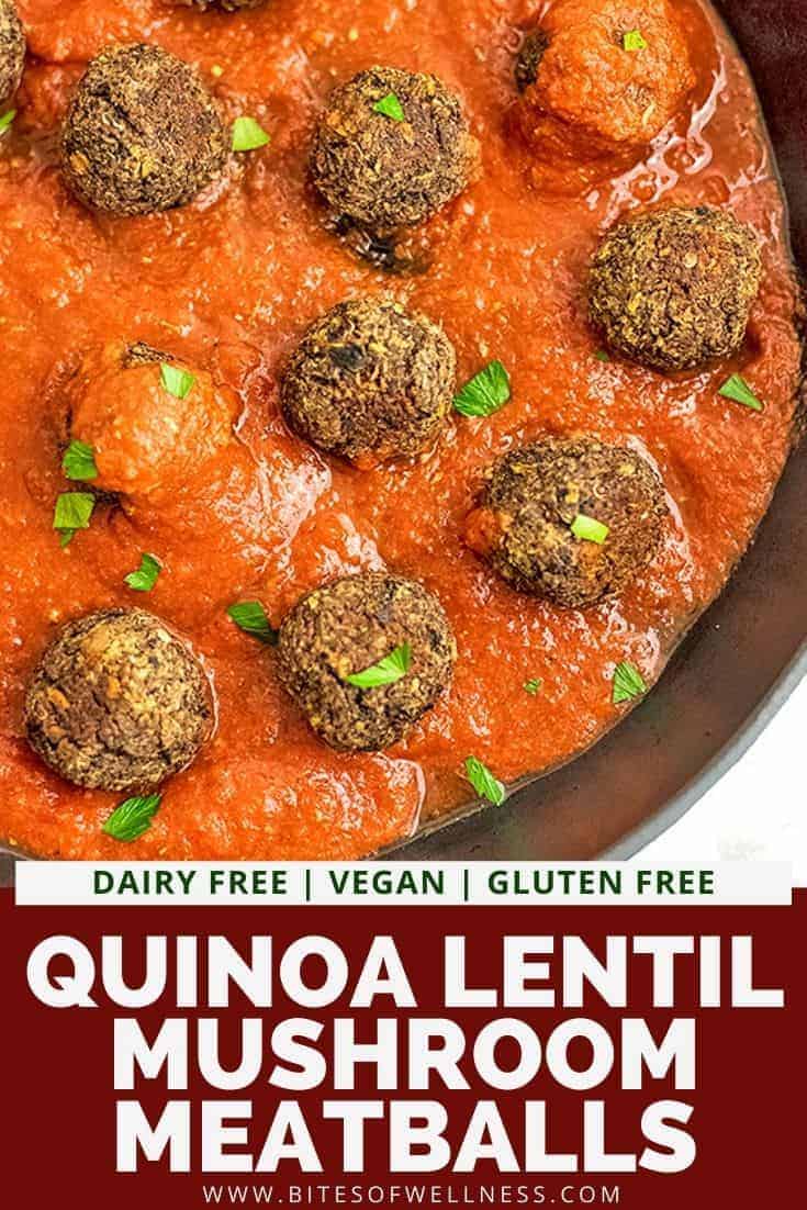 Quinoa Lentil Mushroom Meatballs - Bites of Wellness