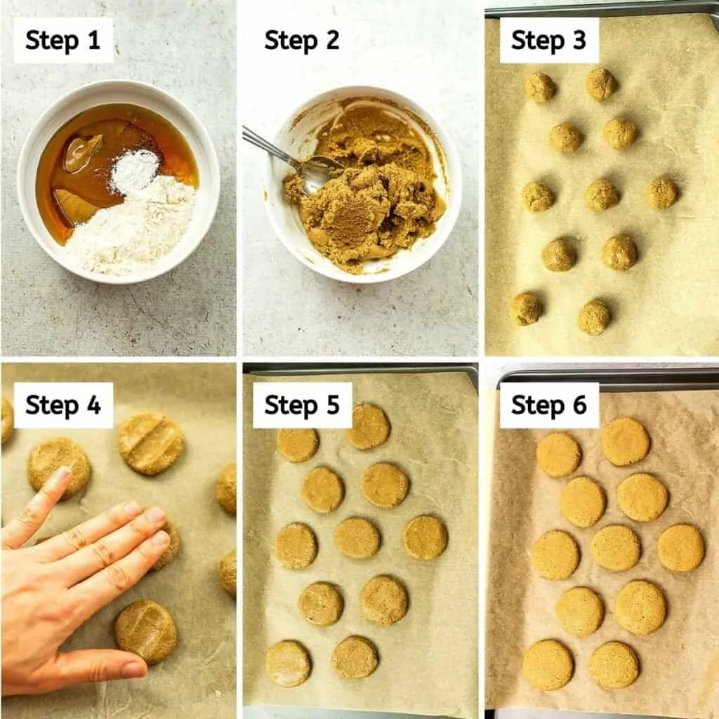 Steps to make sunbutter cookie (6 steps).