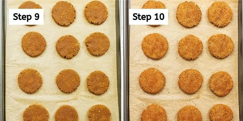 Steps 9-10 to make paleo molasses cookies.