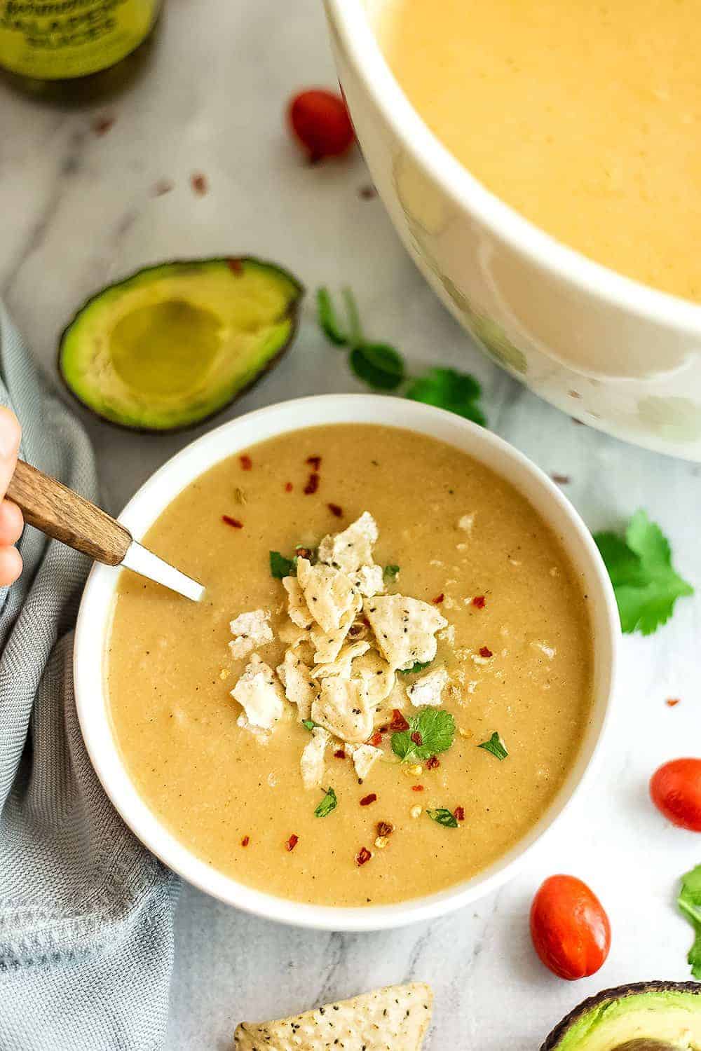 Mexican Cauliflower White Bean Soup (7 Ingredients) Bites of Wellness