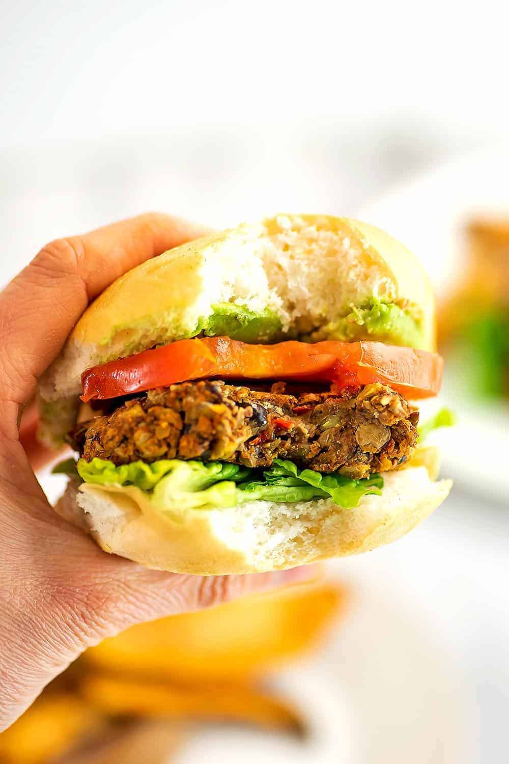 Healthy Mexican Black Bean Lentil Burgers Recipe - TheSuperHealthyFood