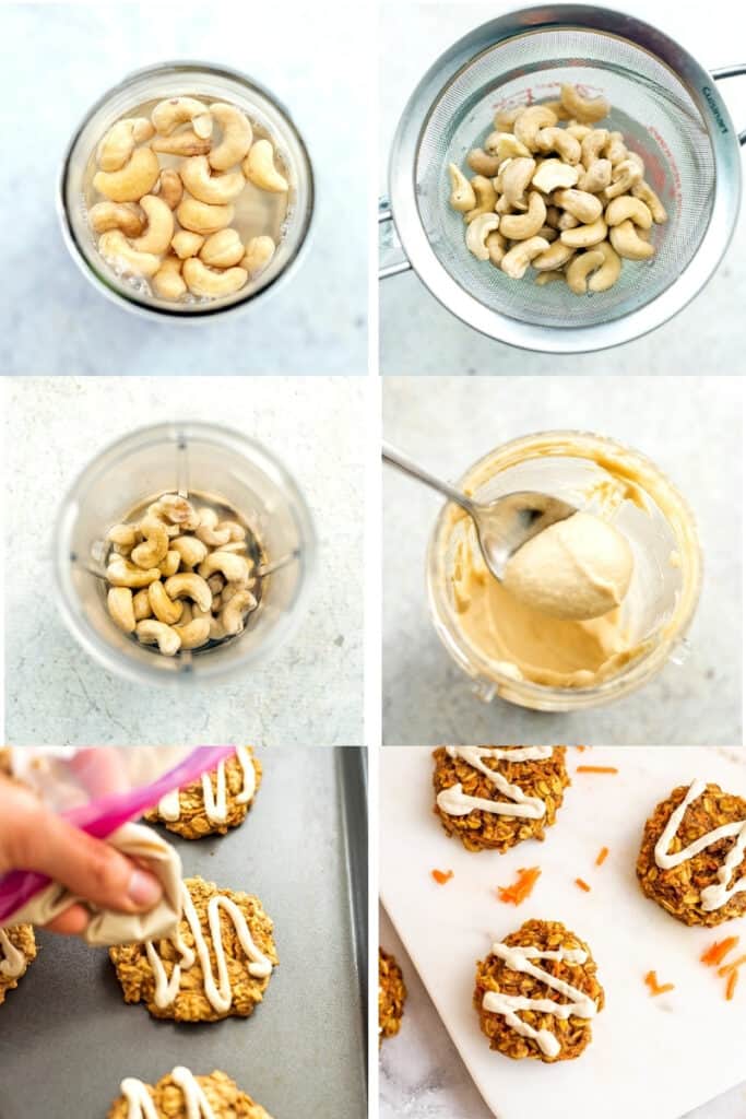 Steps to make cashew frosting.