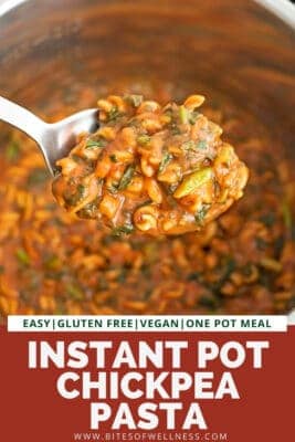 Large spoonful of instant pot chickpea pasta.
