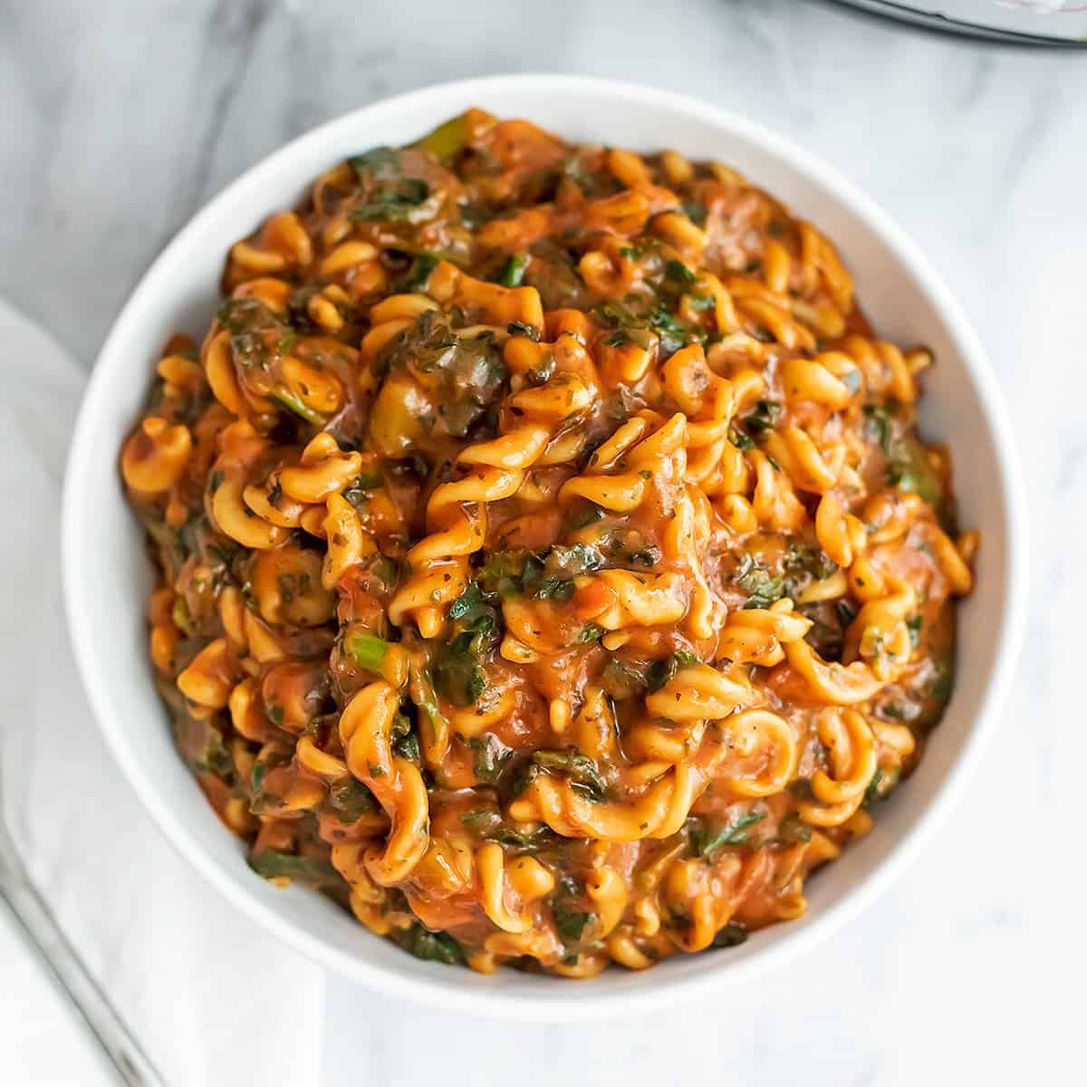 Instant Pot Chickpea Pasta - Easy One Pot Meal | Bites of Wellness