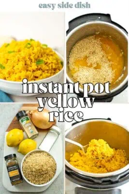 Instant pot filled with lemon turmeric jasmine rice.