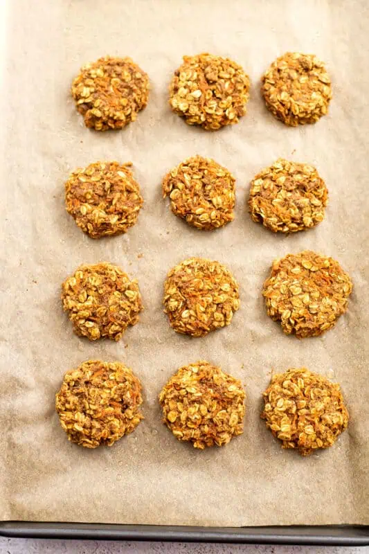 Carrot cake cookies after baking.