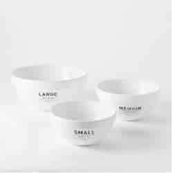 White mixing bowls with small medium and large choices