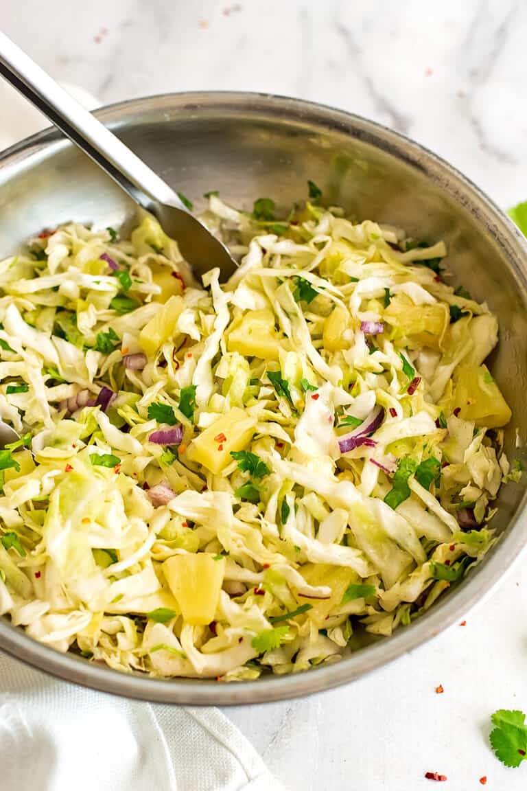 Pineapple Coleslaw (No Mayo) - Simple and Easy Recipe | Bites of Wellness