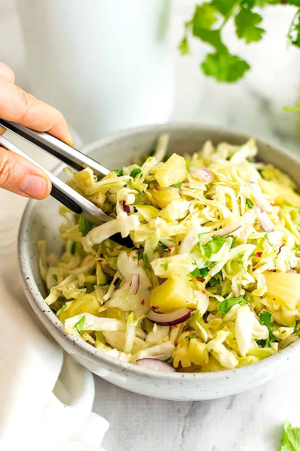 Pineapple Coleslaw (No Mayo) - Simple and Easy Recipe | Bites of Wellness