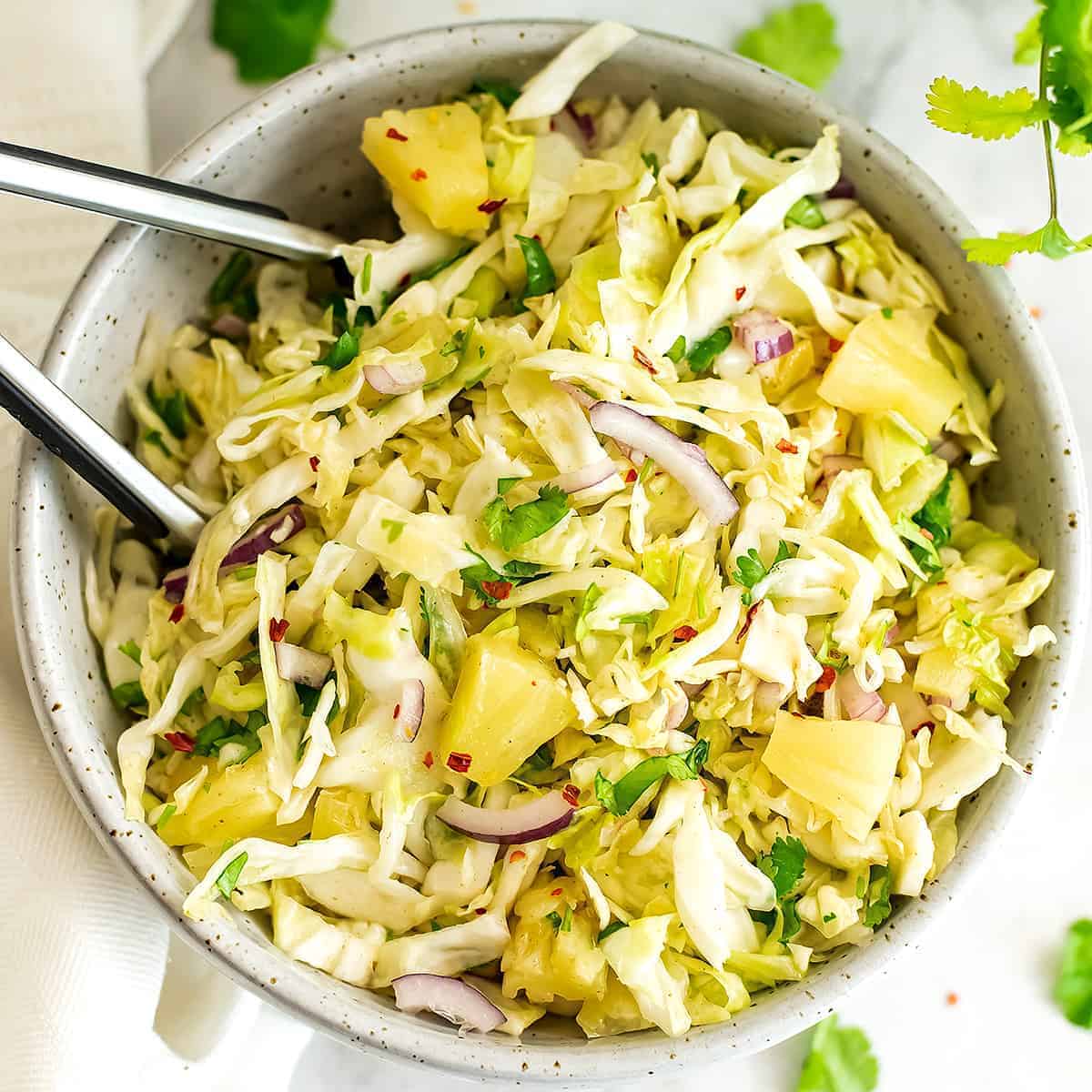Pineapple Coleslaw (No Mayo) - Simple and Easy Recipe | Bites of Wellness