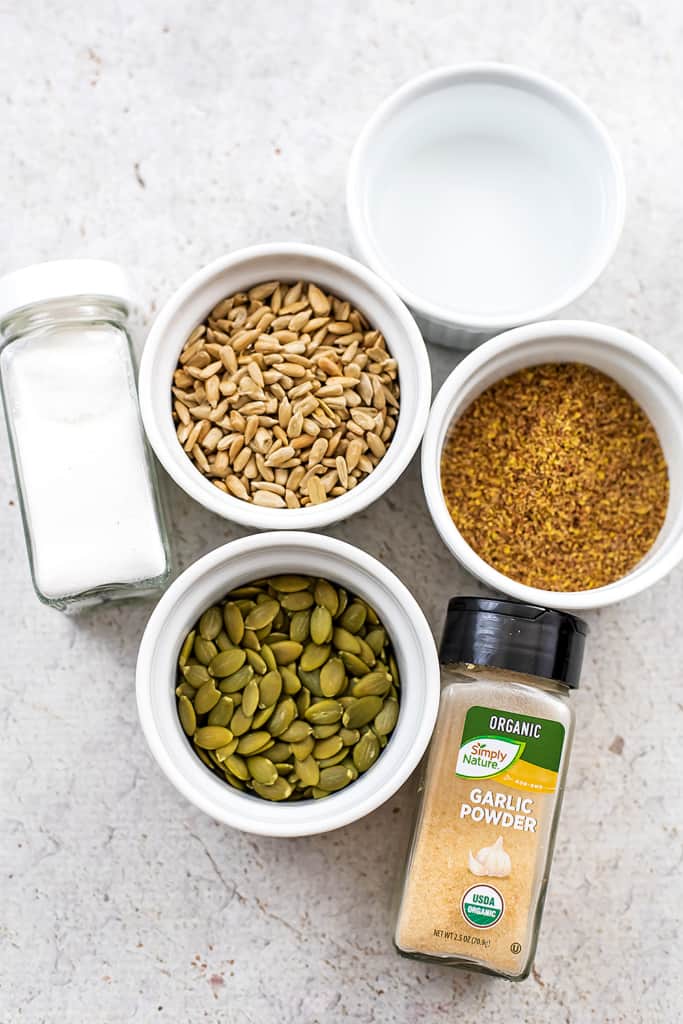 Ingredients to make seed crackers.