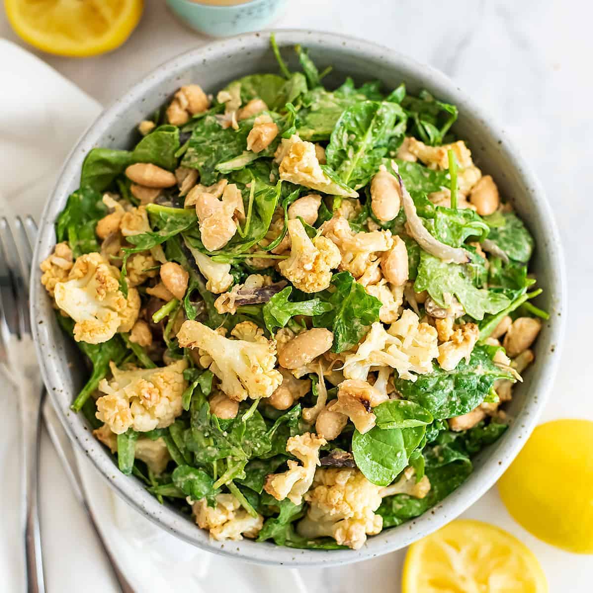 Mediterranean Roasted Cauliflower Salad (One Pan) | Bites of Wellness