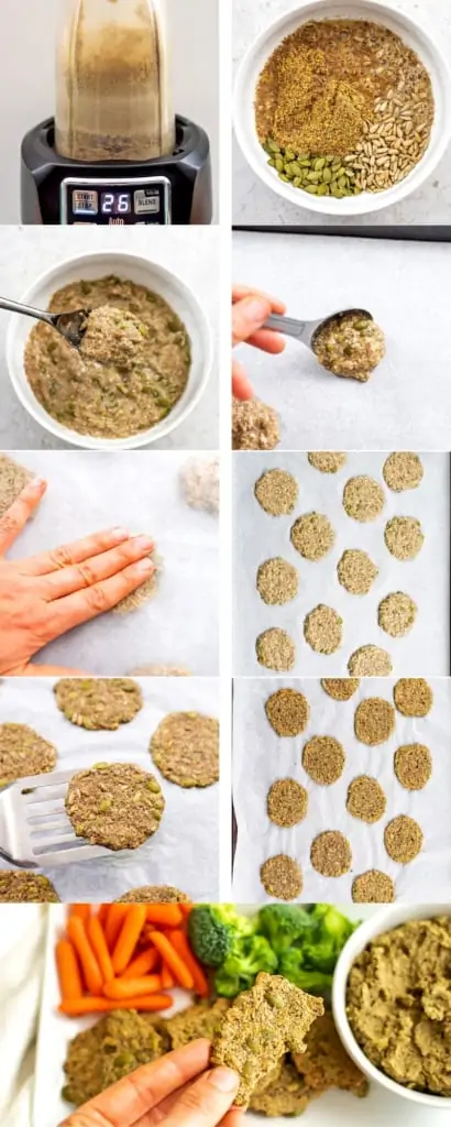 Steps on how to make homemade seed crackers.