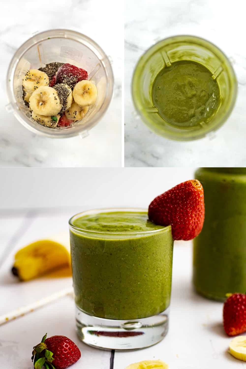 Spinach Banana Strawberry Smoothie Bites of Wellness