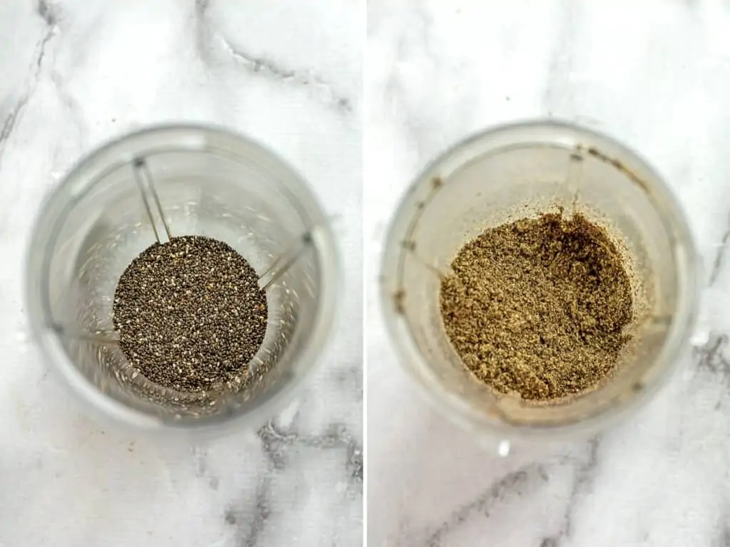 How to grind chia seeds before and after.