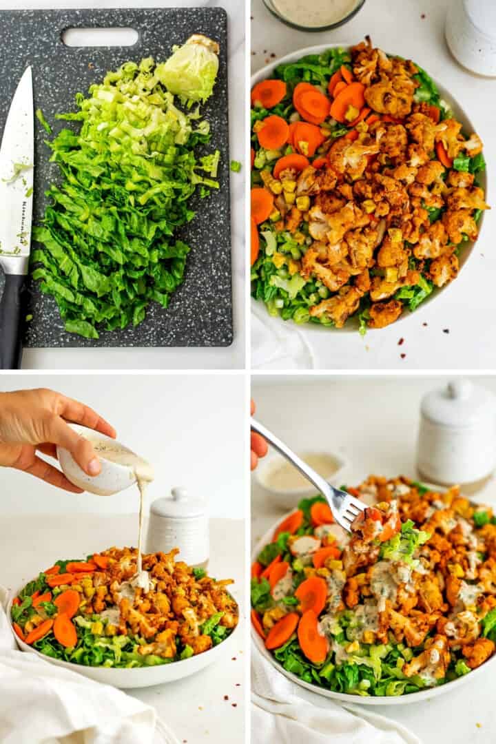 Buffalo Cauliflower Salad With Tahini Ranch Dressing | Bites Of Wellness