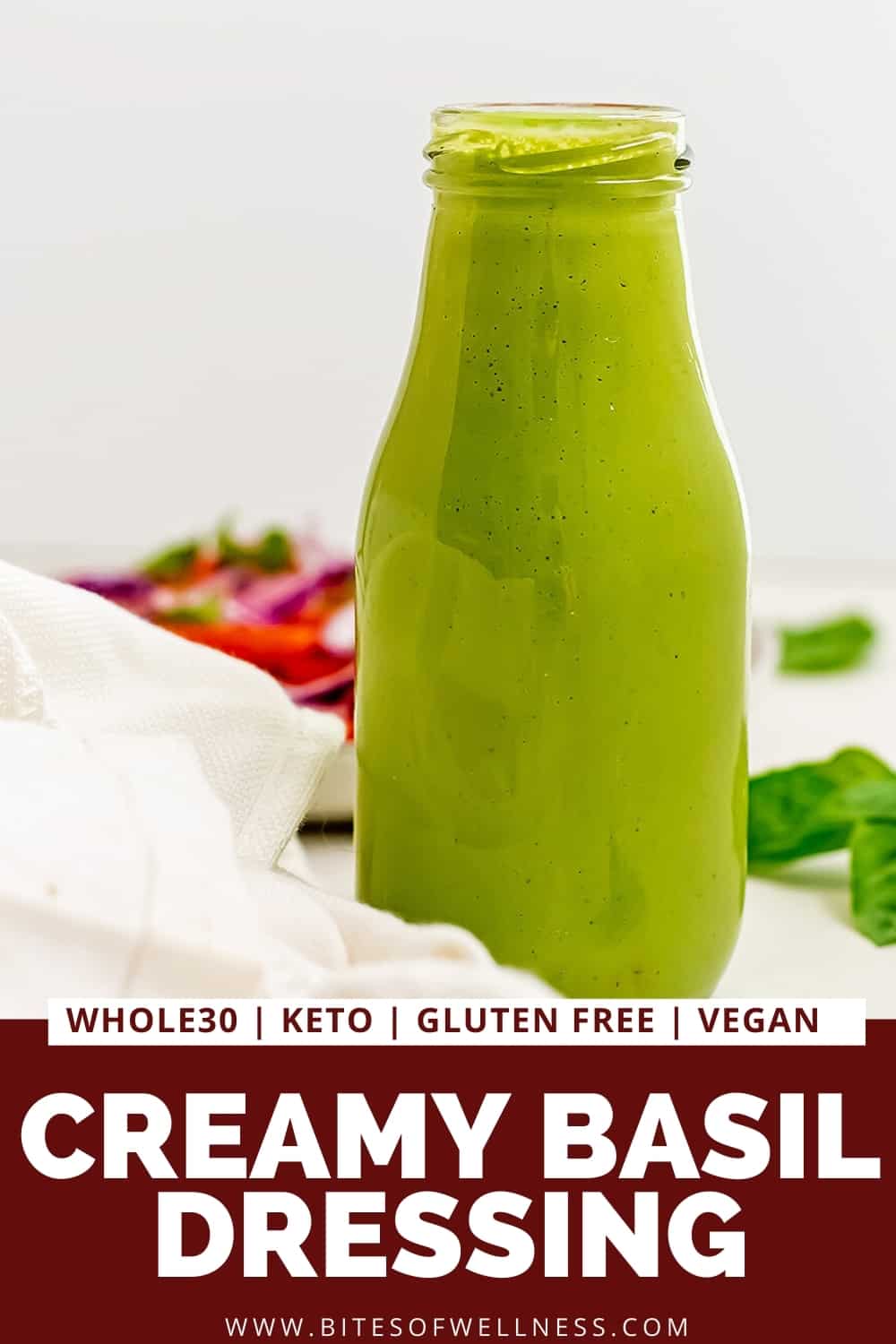 Creamy Basil Dressing 5 Ingredients & Simple to Make Bites of Wellness