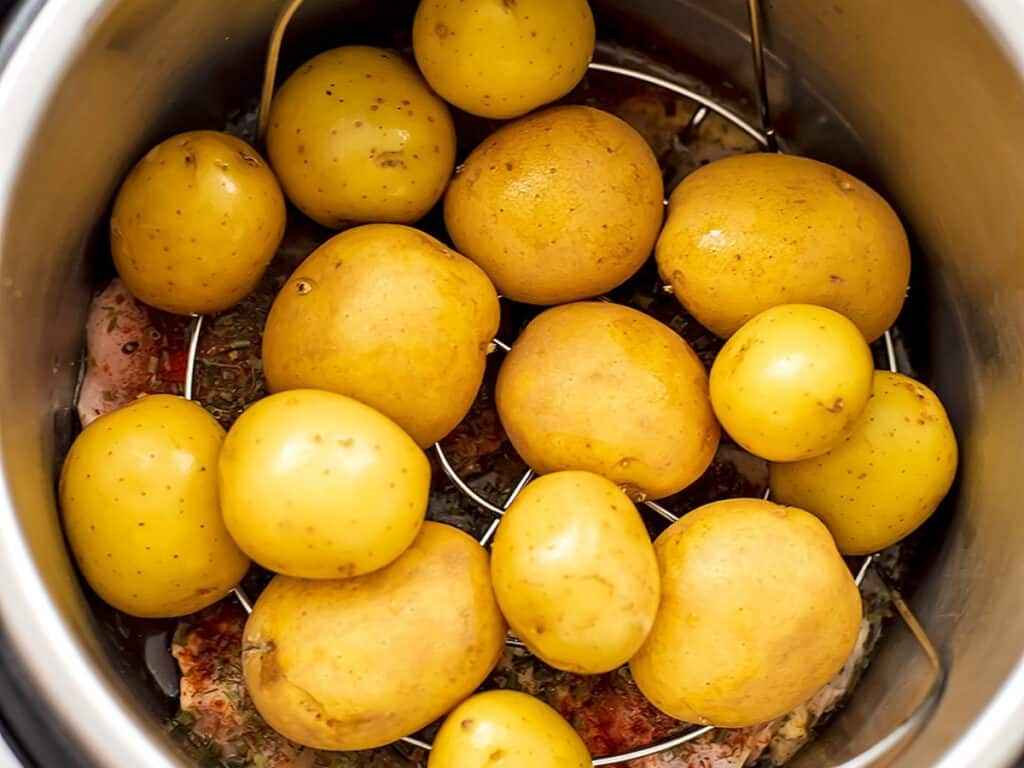 Baby potatoes before cooking in instant pot.