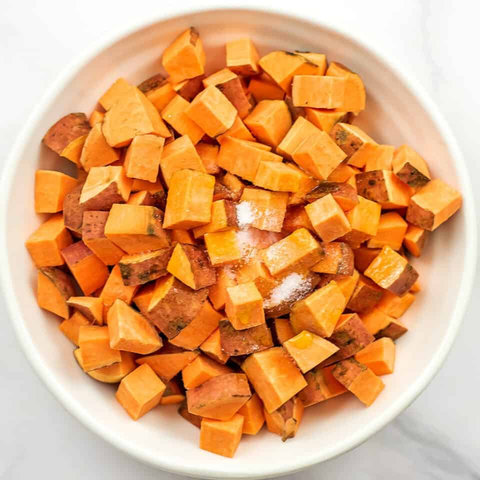 Air Fryer Sweet Potato Cubes Quick Easy And Simple Bites Of Wellness