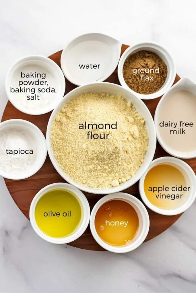 Ingredients to make almond flour corn bread.