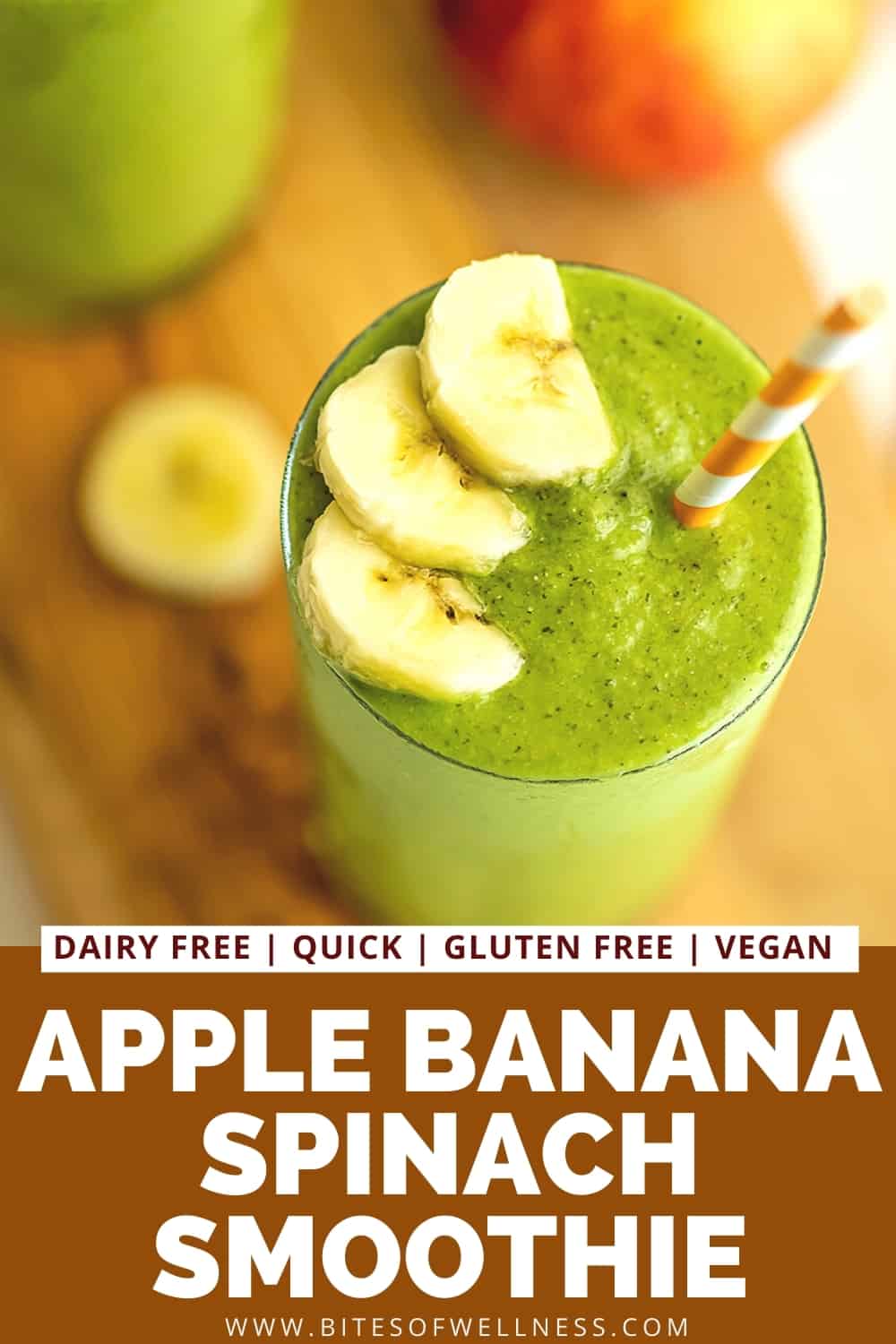 Apple Banana Spinach Smoothie Simple & Easy Bites of Wellness