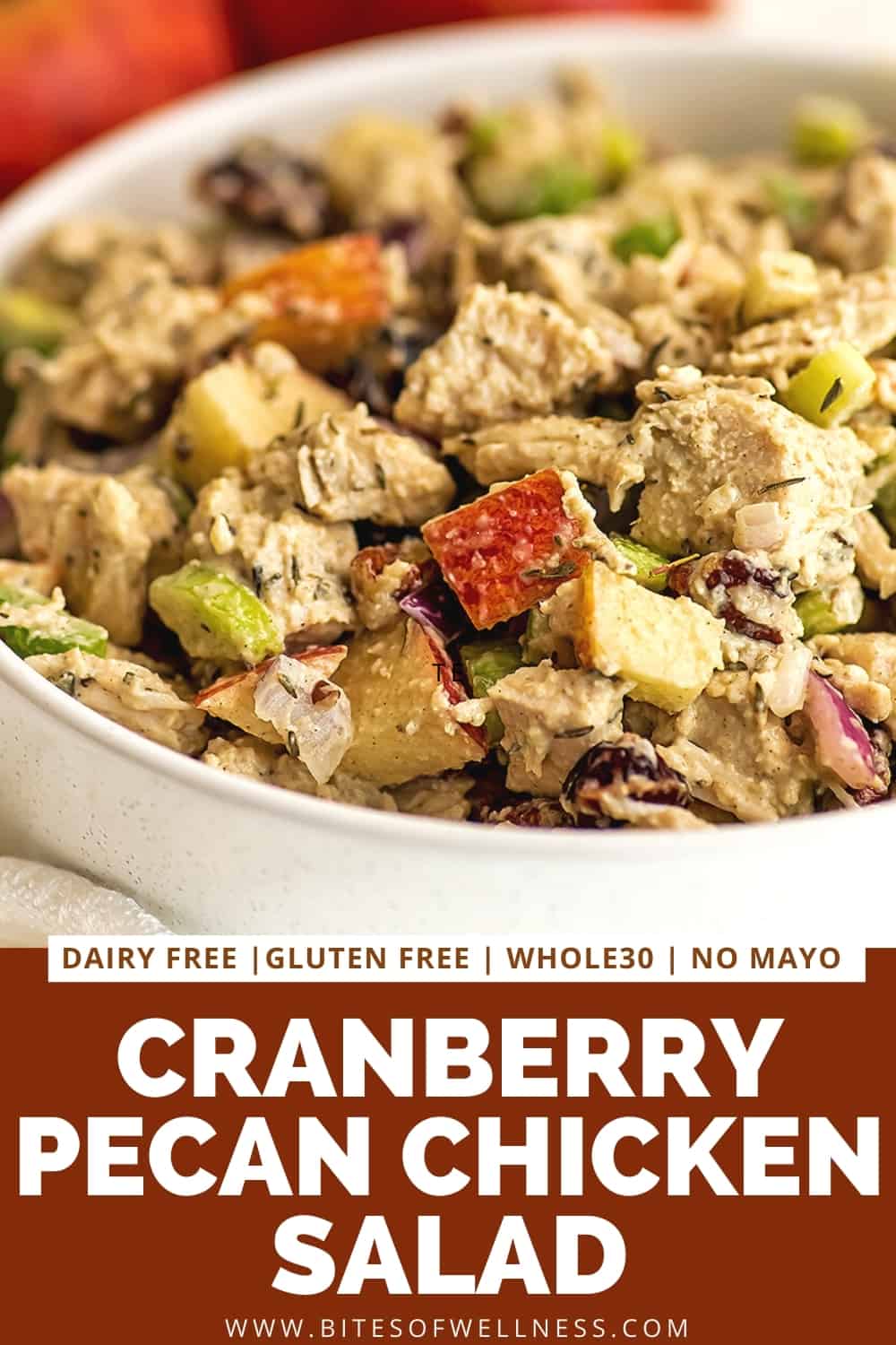 Cranberry Pecan Chicken Salad - No Mayo, Whole30 | Bites of Wellness