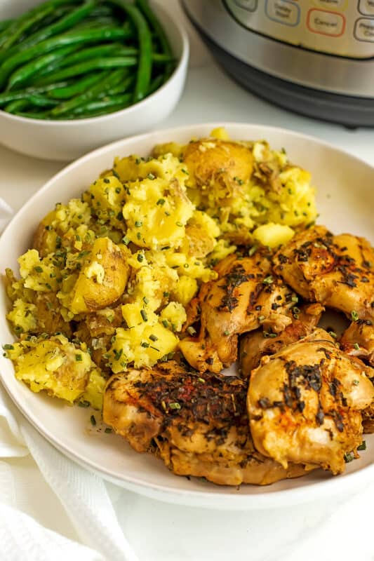 Instant Pot Chicken Thighs and Potatoes Bites of Wellness