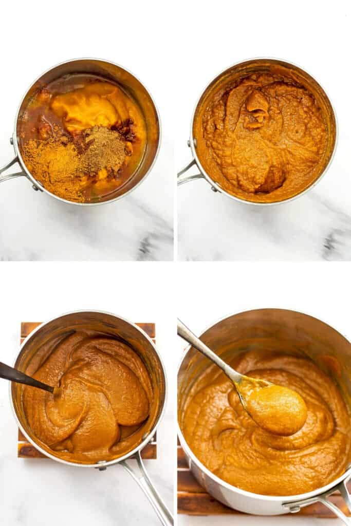 Steps to make maple pumpkin butter.