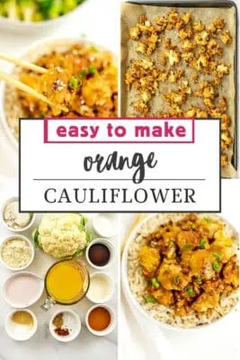 Chopsticks holding baked orange cauliflower