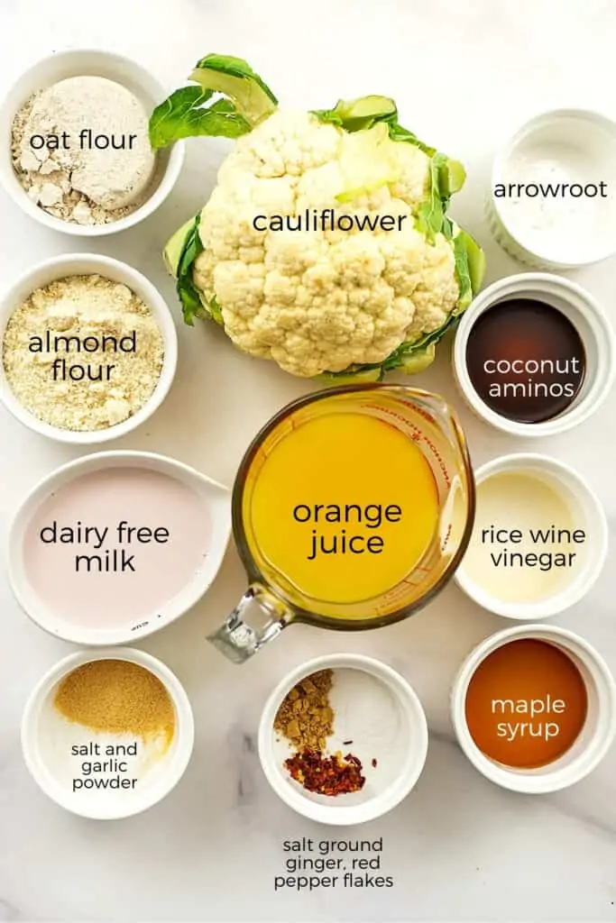 Ingredients to make orange cauliflower.