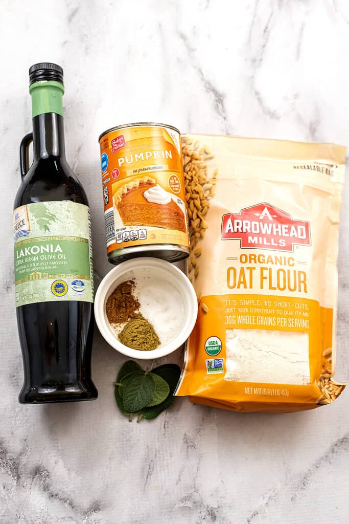 Ingredients to make vegan pumpkin gnocchi.