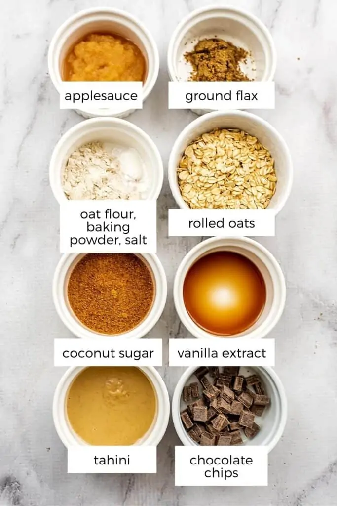 Ingredients to make air fryer oatmeal cookies.