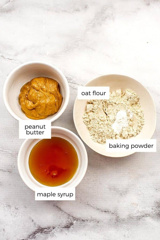 Ingredients to make air fryer peanut butter cookies.