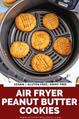 Vegan peanut butter cookies in the air fryer.