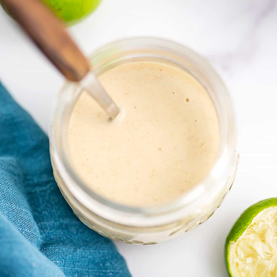 Creamy Tahini Lime Dressing - Simple, 2 Minutes | Bites of Wellness