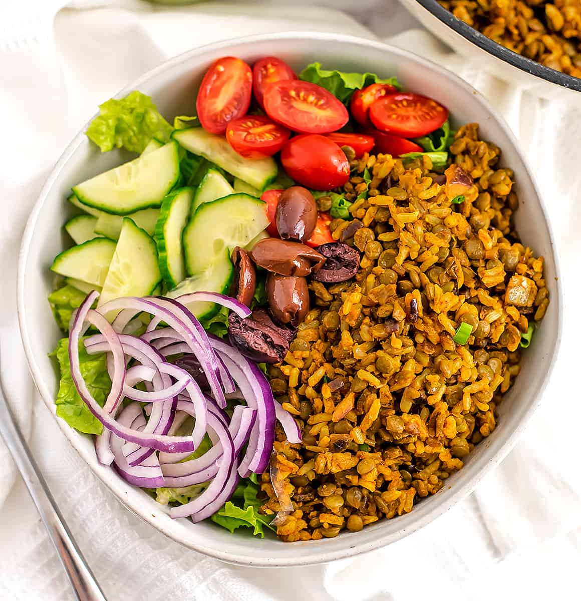 Mediterranean Lentil Grain Bowls - This Savory Vegan