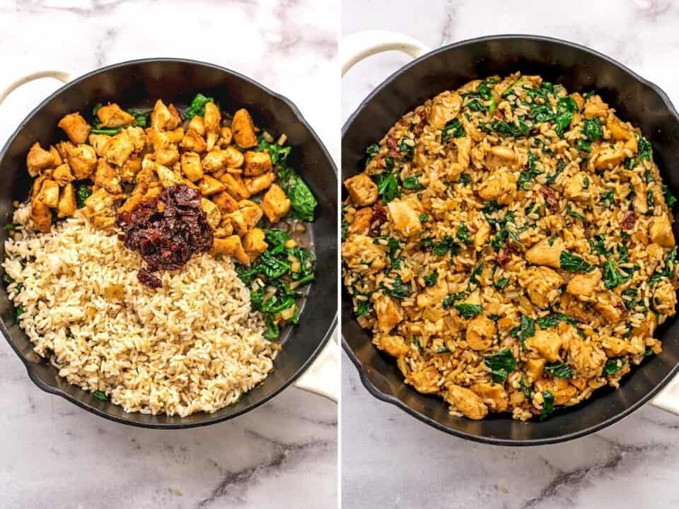 One Pan Mediterranean Chicken And Rice Skillet Meal | Bites Of Wellness