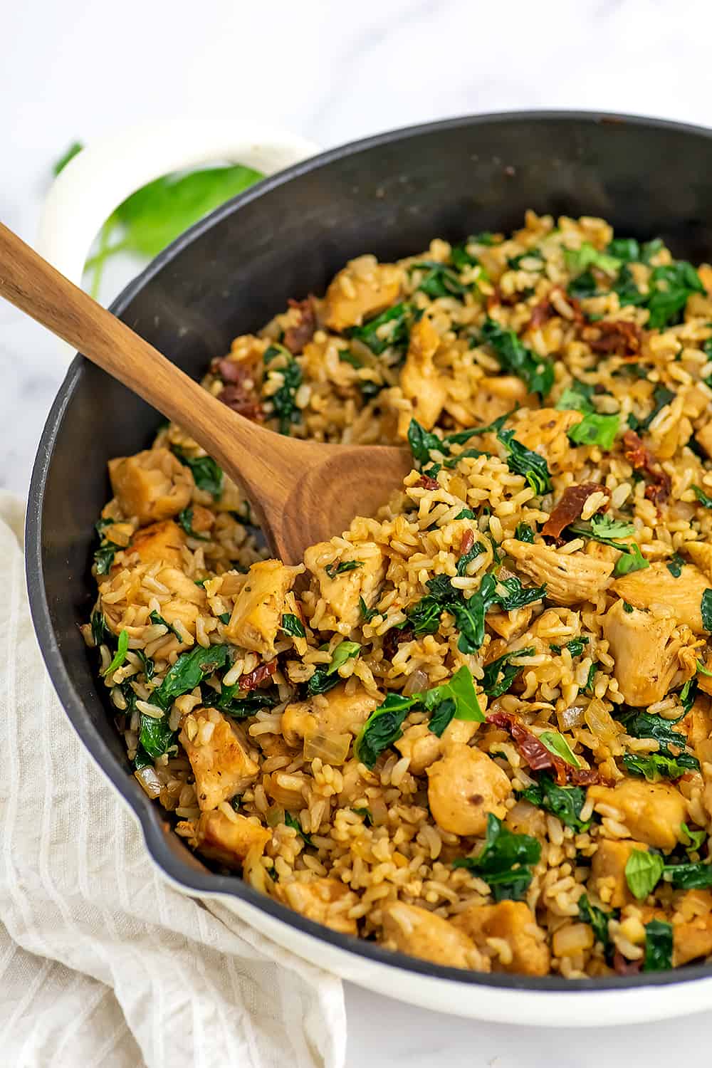 One Pan Mediterranean Chicken And Rice Skillet Meal | Bites Of Wellness