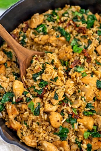 One Pan Mediterranean Chicken and Rice Skillet Meal | Bites of Wellness