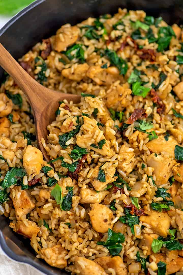 One Pan Mediterranean Chicken And Rice Skillet Meal | Bites Of Wellness