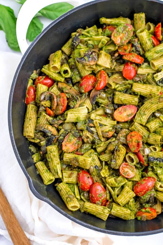 Pesto Mushroom Pasta Quick & Easy 20 Minute Meal Bites of Wellness