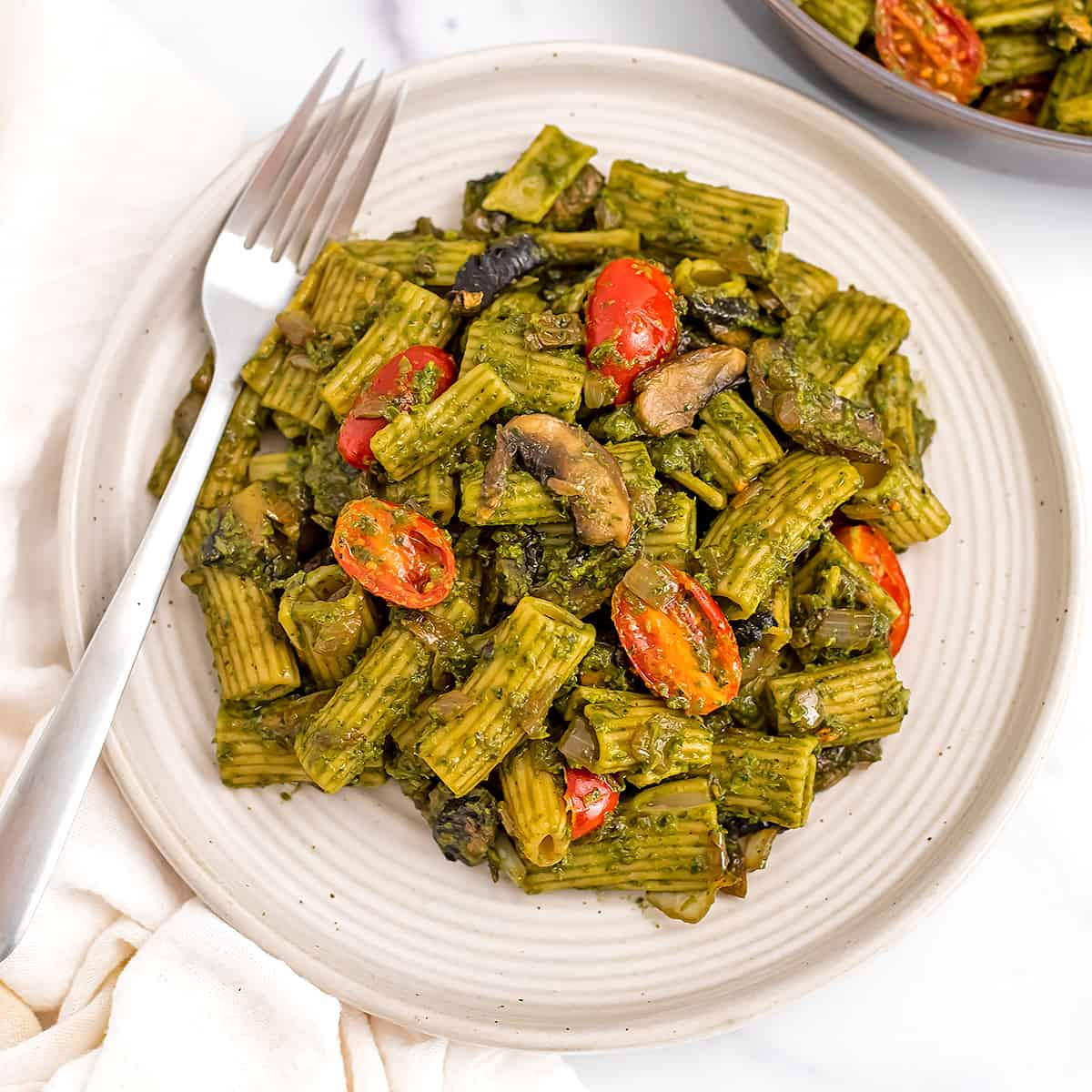 Pesto Mushroom Pasta Quick Easy 20 Minute Meal Bites of Wellness