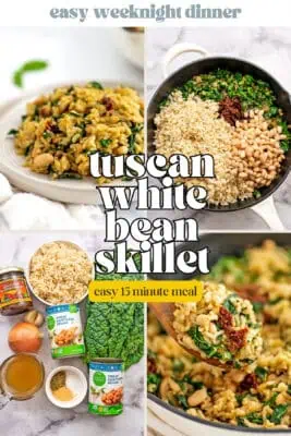 Tuscan white bean skillet on a plate