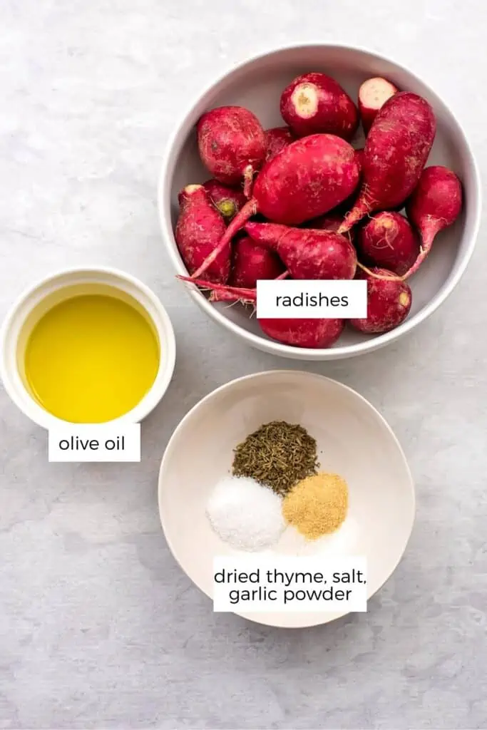 Ingredients to make air fryer radishes.