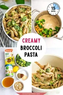 Bowl filled with dairy free broccoli pasta